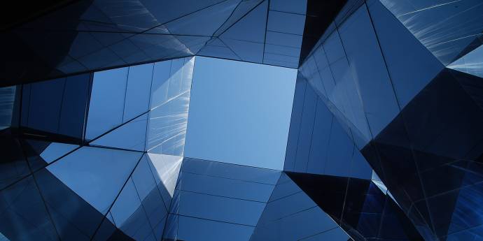 abstract shaped windows on of a building