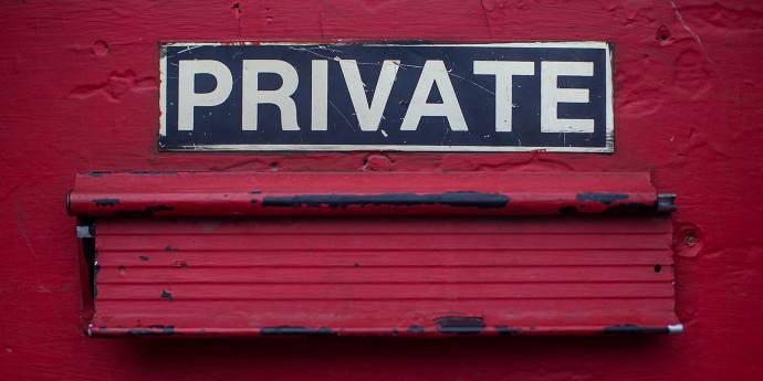 Private sign on mailbox